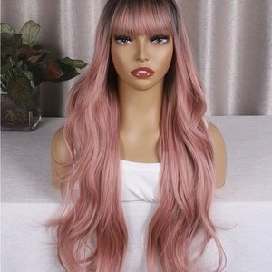 PERIGNON | Long Rose 🌹 Gold Pink Bodywave Wig